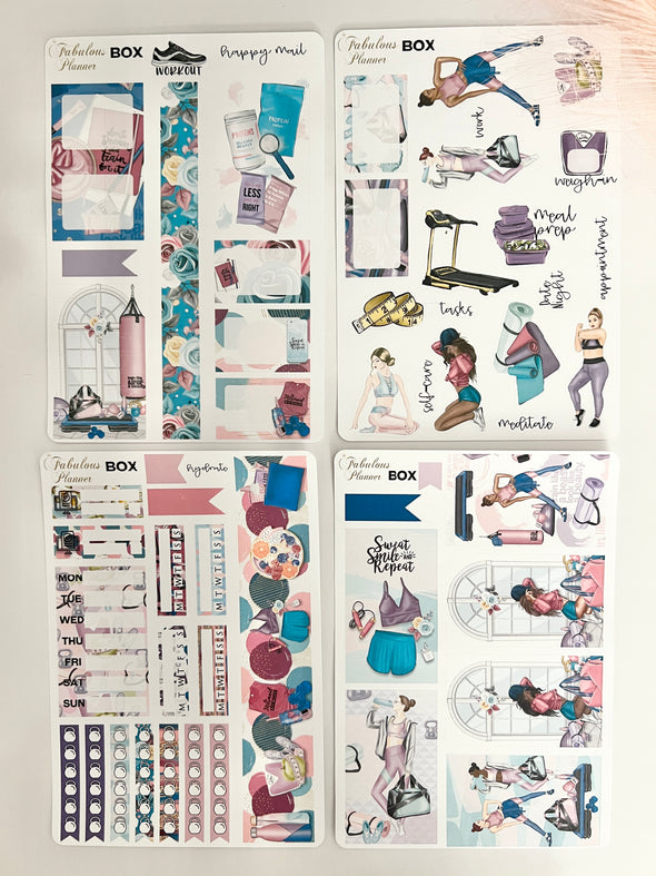 Fitness Workout Sticker Kit - 4 sheets