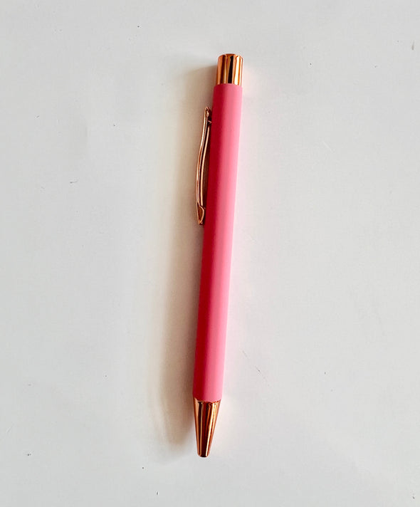 Pink Soft Rubbery Ballpoint Pen
