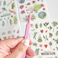 Watercolor House Plants Clear Stickers - 6 sheets