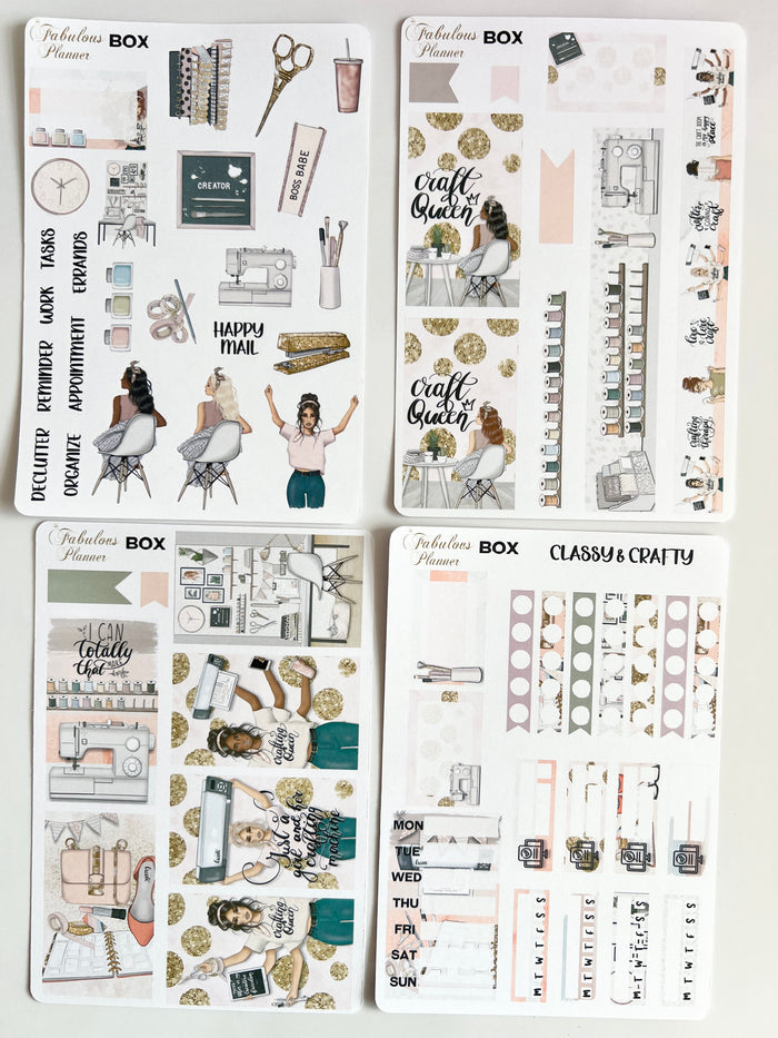 4 Sheets - Craft Girl Planner Stickers Kit