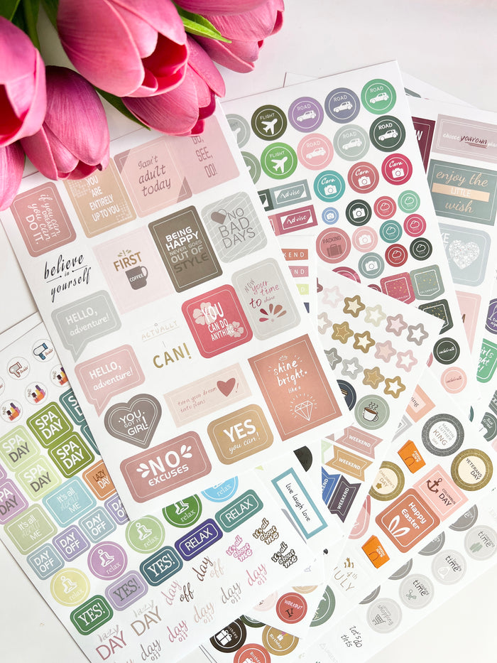 12 Sheets Functional Sticker Set for Planners