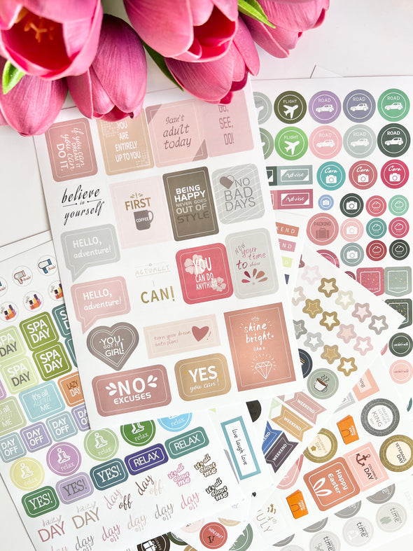 12 Sheets Functional Sticker Set for Planners