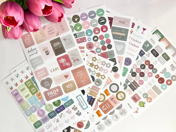 12 Sheets Functional Sticker Set for Planners