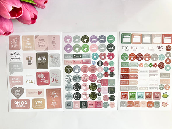 12 Sheets Functional Sticker Set for Planners