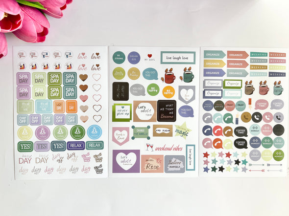 12 Sheets Functional Sticker Set for Planners