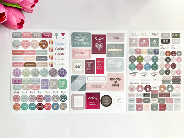 12 Sheets Functional Sticker Set for Planners