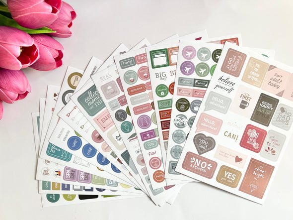 12 Sheets Functional Sticker Set for Planners