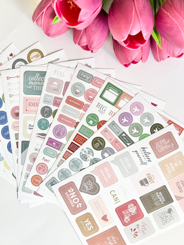 12 Sheets Functional Sticker Set for Planners