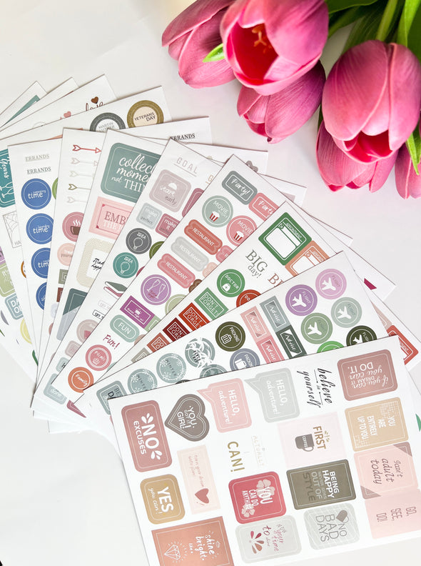 12 Sheets Functional Sticker Set for Planners