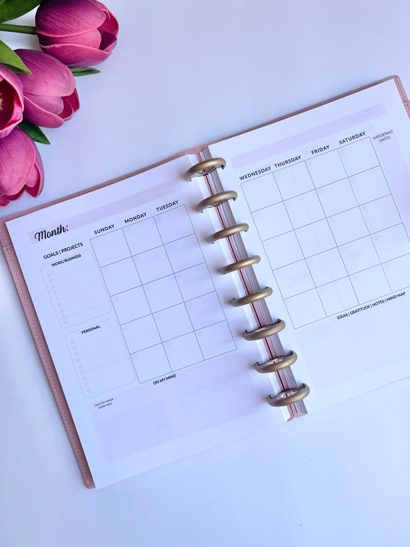 Undated Weekly and Monthly Discbound Planner