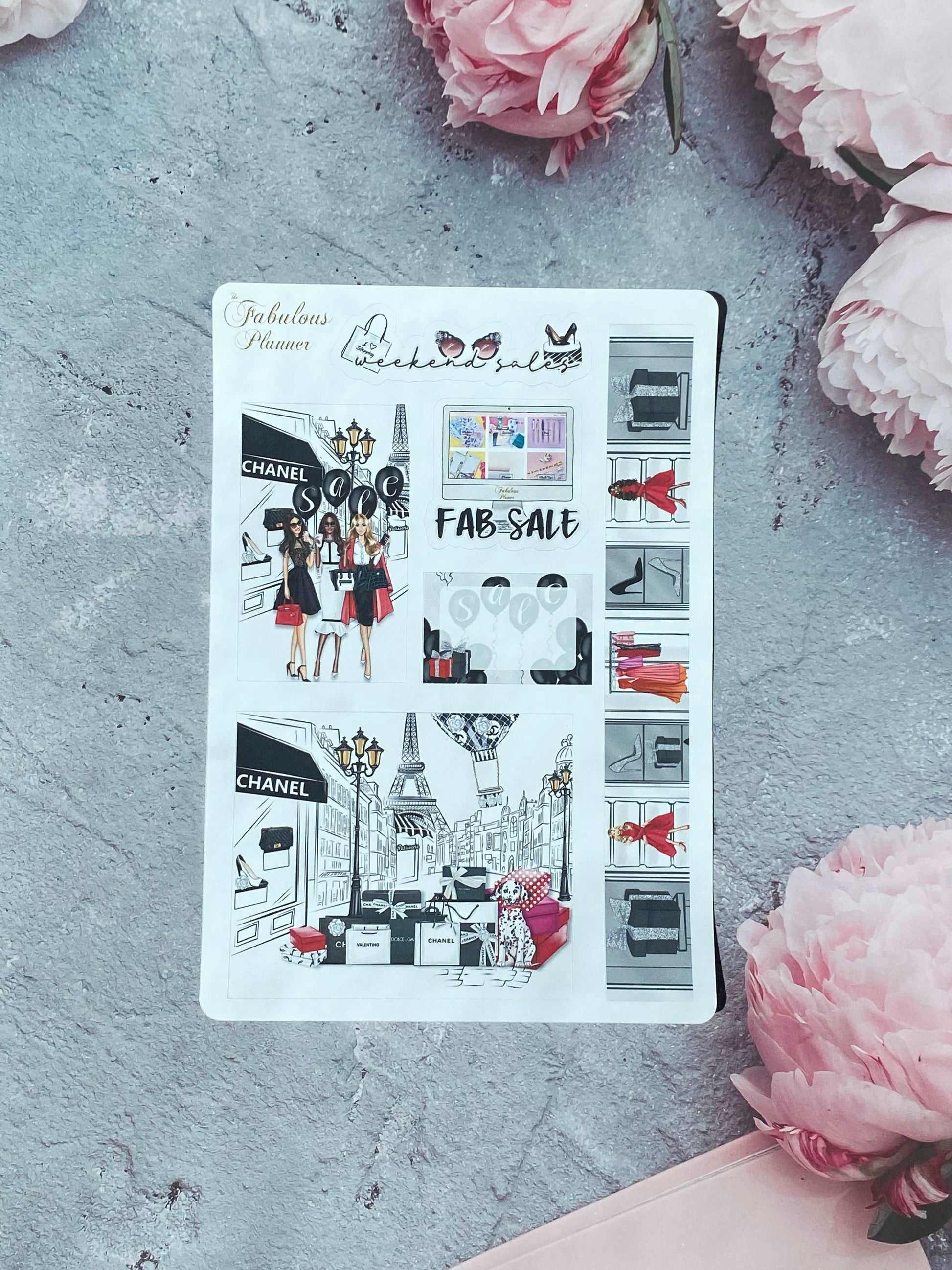 4 Sheets - Shopping is my Cardio Planner Stickers Kit