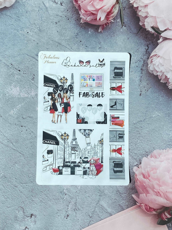 4 Sheets - Shopping is my Cardio Planner Stickers Kit