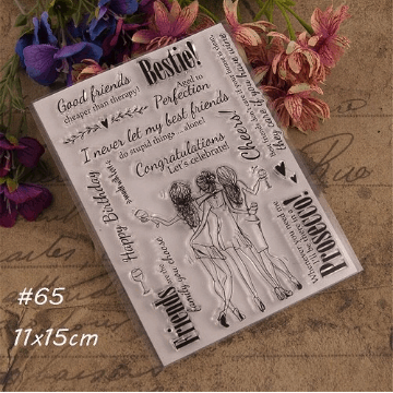 Best Friends Fashion Illustration Stamp