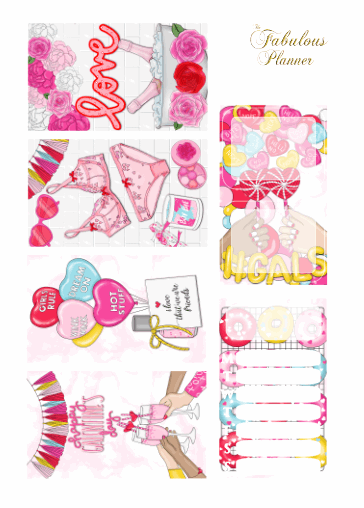 3 Sheets Galentines Day Stickers