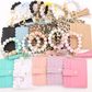 Keychain Wallet With Wristlet and Beads