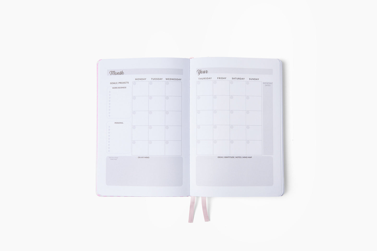 Undated Weekly Planner & Creative Journal | A5 Linen Planner with Dot Grid Pages