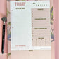 Beverly Hills Tropical Leaves Pink Daily Notepad
