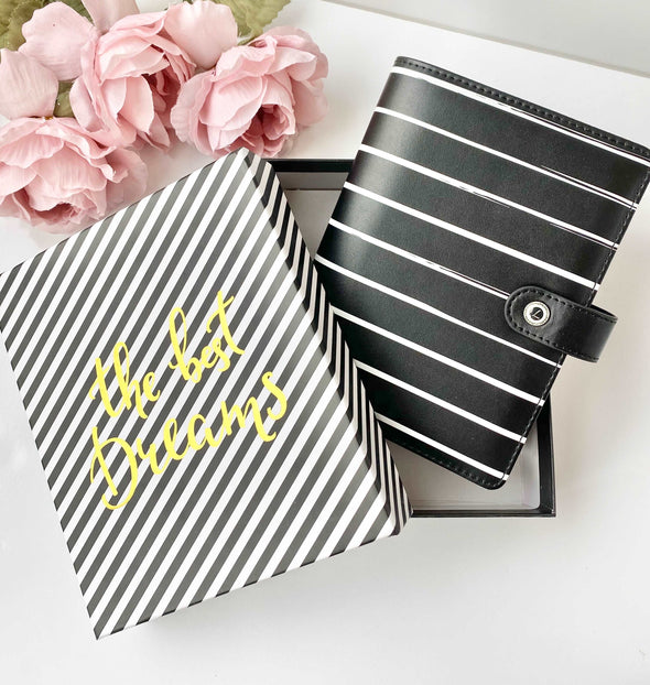 Black Stripe Ring Planner - Medium