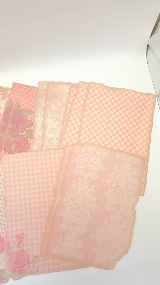 Pink Cottagecore Decorative Paper Pack | Vintage Rose Journaling Papers