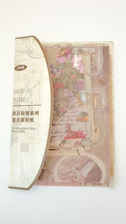 Vintage Ephemera Paper Pack | 50 Piece Junk Journal Collection