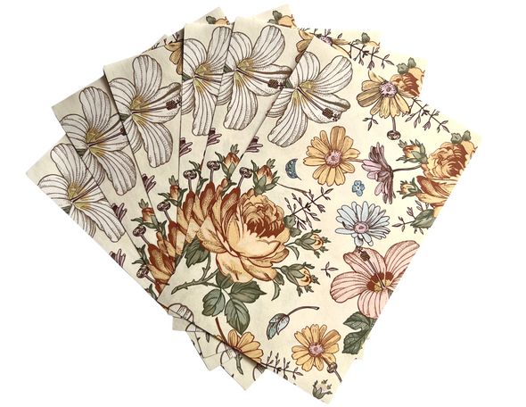 Fall Floral Scrapbook Paper Set - 60 sheets