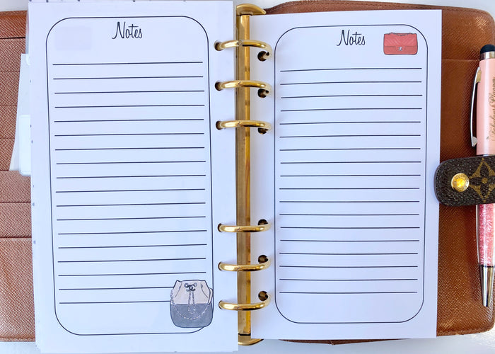 Fancy Bags Agenda Notes – The Fabulous Planner
