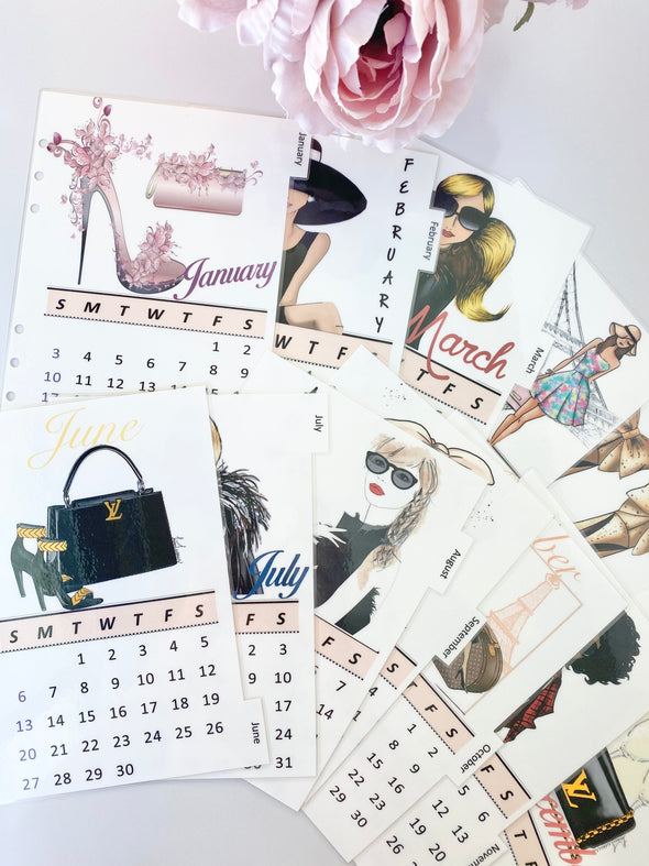 Calendar Dividers - Set of 12