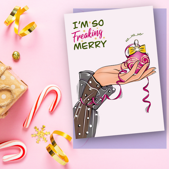 I'm so Freaking Merry! Christmas Holiday Greeting Card