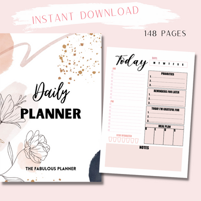 Instant Download - Digital - Daily Planner Minimalist 90 Days Wire-O A5 size Planner