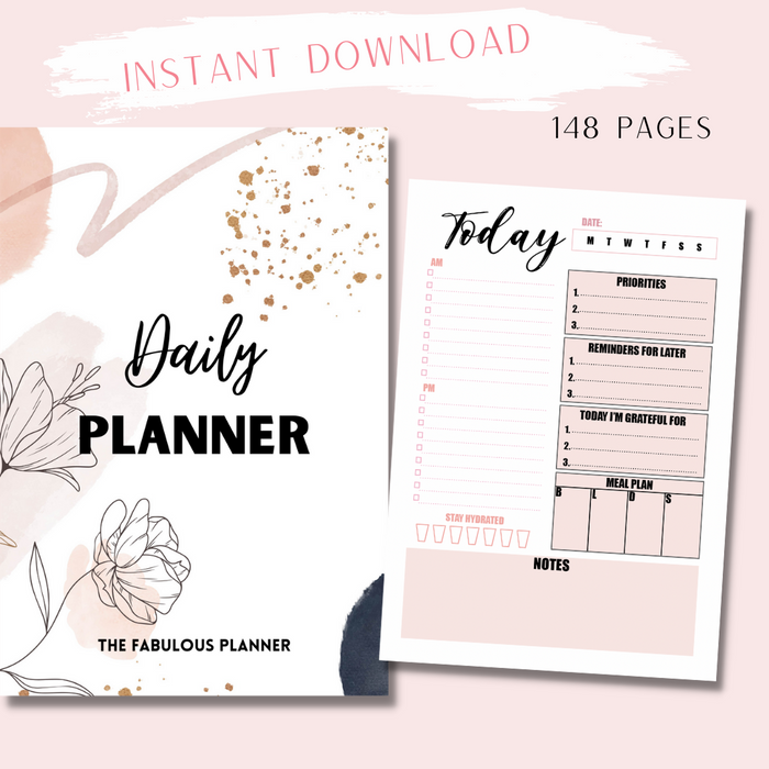 Daily (2 Days On 1 Page) Planner Inserts