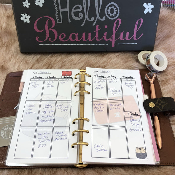Handbags Vertical Weekly Planner Refills