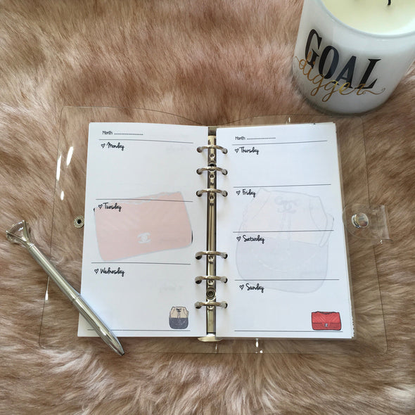 Handbags Horizontal Weekly Planner Refills