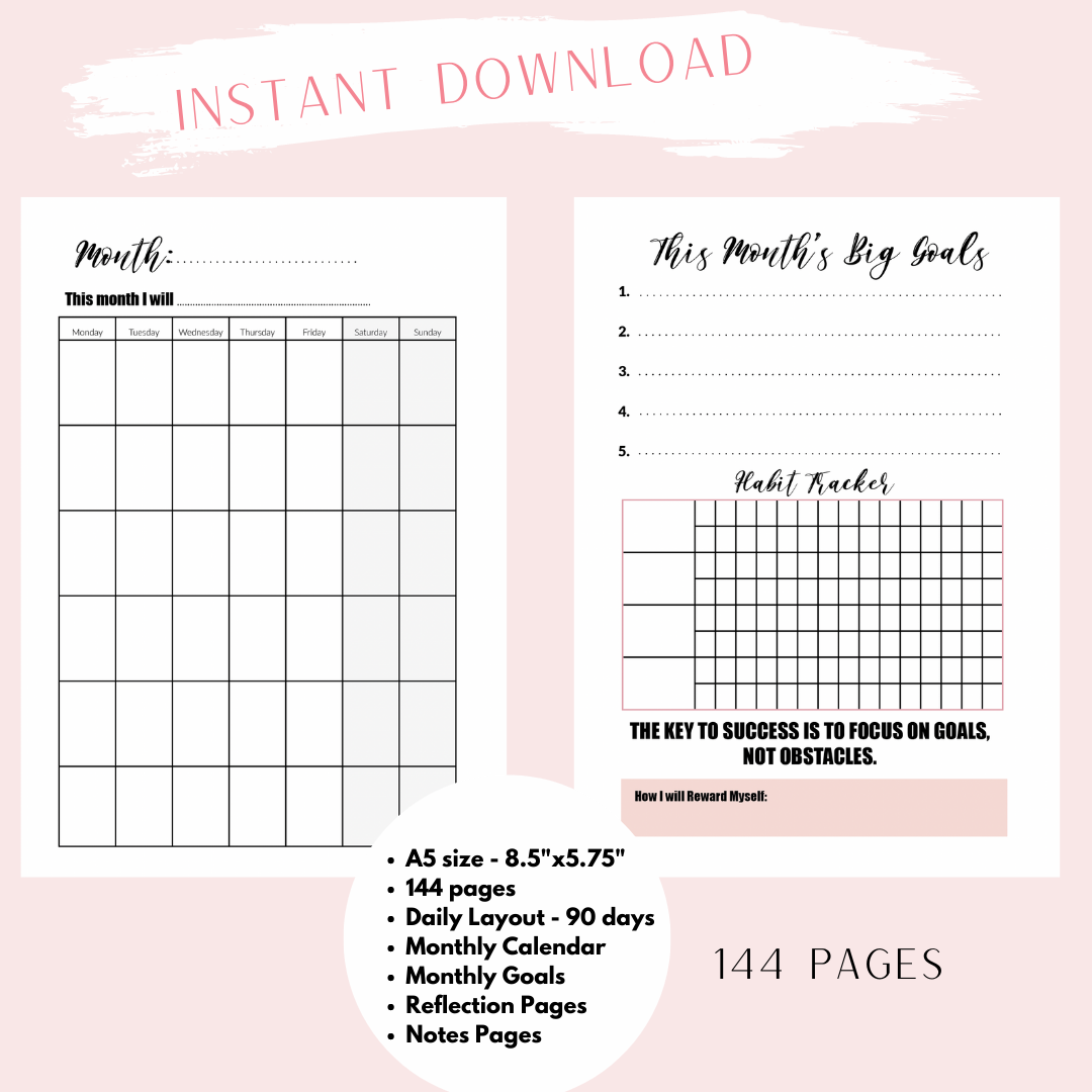 Daily (2 Days On 1 Page) Planner Inserts