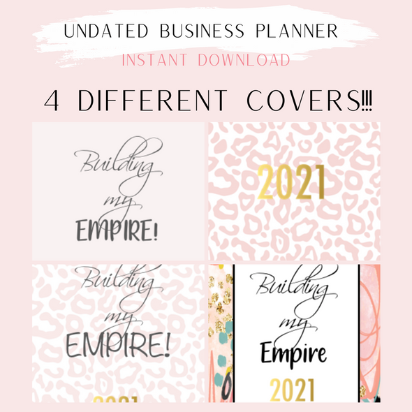 Undated Business Planner A5 Size- Instant Download