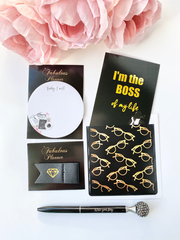 Combo Goal Digger Stickers and Notepad Accessories