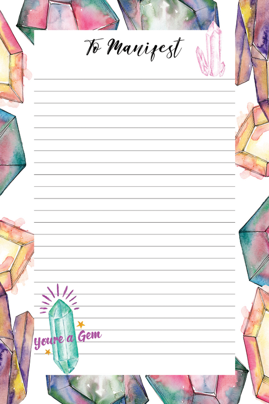 To Manifest Crystals Notepad
