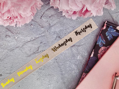 Days of the Week Gold Foil Washi Tape