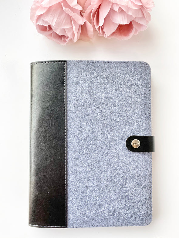 Felt With Pu Leather Ring Planner