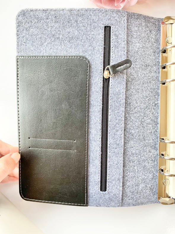 Felt With Pu Leather Ring Planner