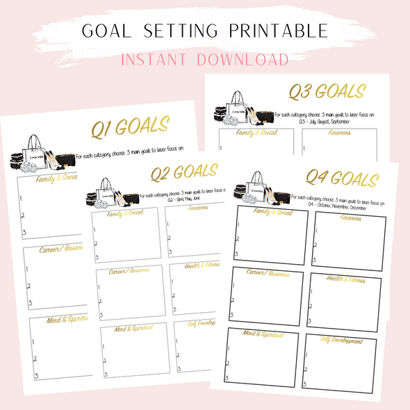 Goal Setting Printable Planner Sheets