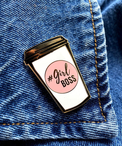 Girl Boss Coffee Cup Hard Enamel Pin