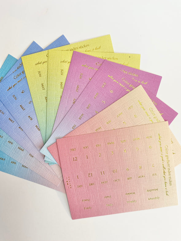 Textured Gradient Colored Index Stickers