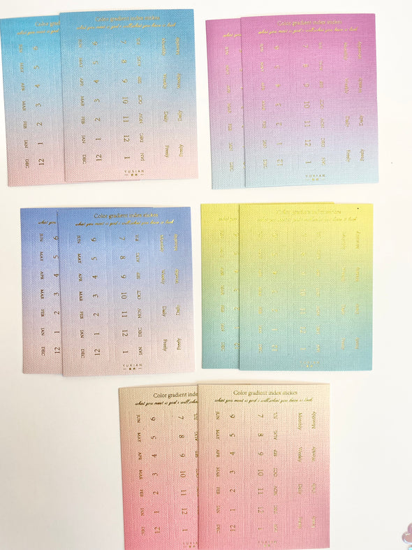 Textured Gradient Colored Index Stickers