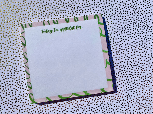 Pink and Green Gratefulness Sticky Notes Notepad
