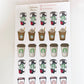 Coffee Cups Stickers - 2 Sheets