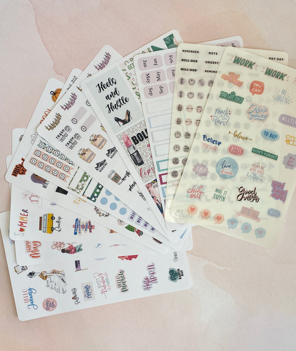 Yearly Holiday and Event Planner Sticker Pack - 10 Sheets