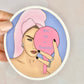 You are Beautiful Fashion Illustration Vinyl Sticker