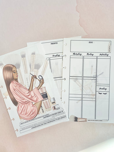 Wake up and Makeup Collection Planner Weekly Inserts