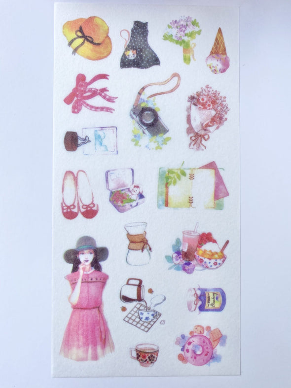 Set of 3 Fashion Girls Clear Stickers