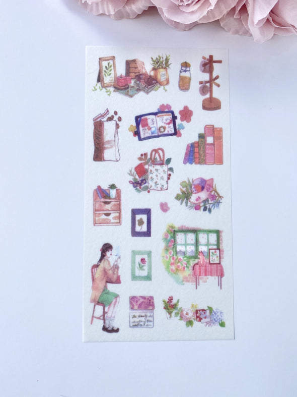 Set of 3 Fashion Girls Clear Stickers